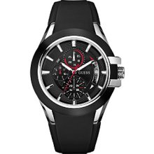 Guess Men's Resin Sports Multifunction Dial Watch - Black Men's