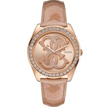 GUESS Rose Gold-Tone Iconic Sport Logo Watch