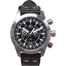 H3TACTICAL Stealth Mission Chrono Leather Men's watch #H3.521271.12