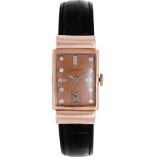 Hamilton 14k Rose Gold Men's Vintage Diamond Watch