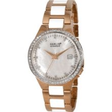 Hamlin Women's Japanese Quartz Mother-of-Pearl Dial Crystal Stainless Steel & Ceramic Bracelet Watch