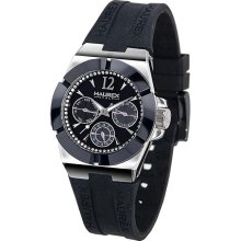 Haurex Italy Black Yacht Ceramic Crystal Watch 1A340DNM