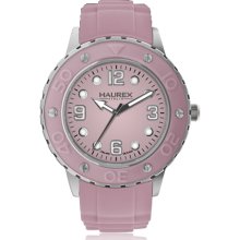 Haurex Italy Vivace Pink Dial Pink Rubber Strap Ladies Watch 1d371dpp