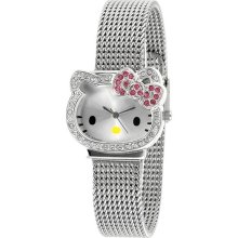 Hello Kitty Rhinestone Mesh Bracelet Watch