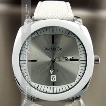 Hours Clock Water Dial Hand Modern Fashion Leather Men Wrist Watch Ah015