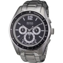 Hugo Boss - 1512404 - Gents Watch - Analogue Quartz - Black Dial - Chronograph - Stainless Steel Silver Strap