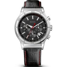Hugo Boss Leather Chronograph Mens Watch 1512584