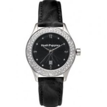 Hush Puppies HP.3099L.2502 Crystal Accent Ladies Watch - Black