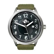 HydrOlix 3-Hand Green Web Fabric/Black Dial Unisex watch