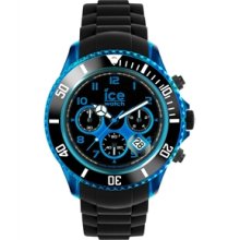 Ice Chrono Electrik 102081 Black Blue Silicone Strap Men's Watch
