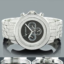 Iced Out Mens Diamond Watch by LUXURMAN 1.25ct Black