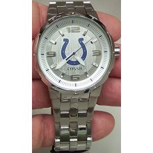 Indianapolis Colts Fossil Watch. Mens Three Hand Large Logo NFL1217