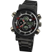 Infantry Sport Digital Analog Men Wrist Watch Black Stainless Steel D