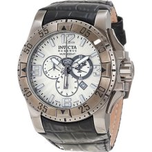 Invicta 10521 Men's Reserve Excursion Leather Band Silver Dial Watch