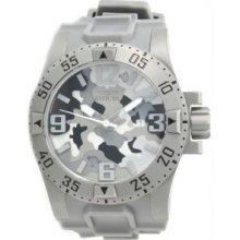 Invicta 1097 Mens Gray Stainless Steel Excursion Diver Quartz Camo Dial Rubber Strap