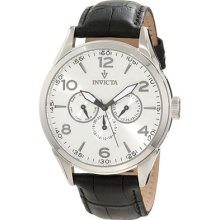 Invicta 12194 Men's Vintage Leather Band Silver Dial Watch