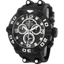 Invicta 12256 Men $2495 Sea Hunter Black Dial Chrono Black Polyurethane Watch