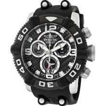 Invicta 12256 Men's Sea Hunter Polyurethane Band Black Dial Watch