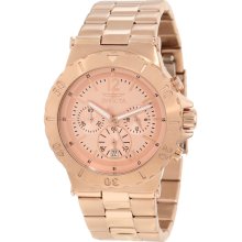 Invicta 1267 Specialty Pink Dial Rose Gold Stainless Steel Men's Watch