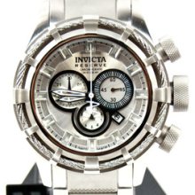 Invicta 1446 Men's Reserve Silver Dial Chronograph Bolt Watch Swiss Made Wow