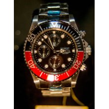 Invicta 1770 Men's Pro Diver Quartz Chronograph Stainless Steel Watch