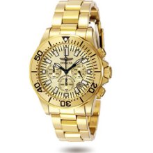 Invicta 23K Gold Plated Sapphire Diver Chronograph Champagne Dial