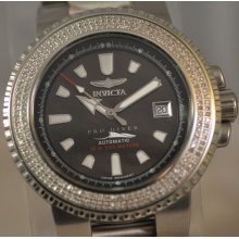 Invicta 4511 Scuba Pro Diver Diamond Black Mop Dial Swiss Automatic Watch