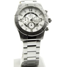 Invicta Chronograph Stainless Steel White Dial Men's Watch 1422