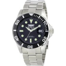 Invicta Men's 0590 Pro Diver Collection Black Dial Stainless Steel Watch