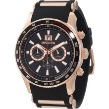 Invicta Men's 1238 Aviator Chronograph Black Dial Black Polyurethane w