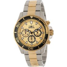 Invicta Men's 12916 Pro Diver Chronograph 18k Gold Stainless Watch $495