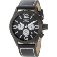 Invicta Men's 1430 Ii Collection Chronograph Black Dial Leather Watch
