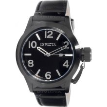 Invicta Men's Black Stainless Steel Corduba Quartz Leather Strap 1138