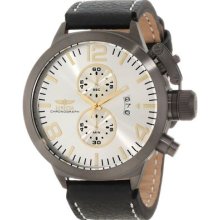 Invicta Mens Corduba Chronograph Silver Dial Gunmetal Ip Case Leather Watch