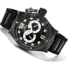 Invicta Men's Corduba Quartz Carbon Fiber Dial Stainless Steel & Polyurethane Bracelet Watch BLACK