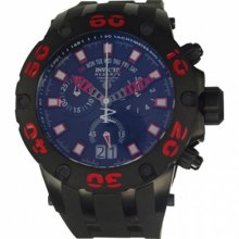 Invicta Men's Reserve Chronograph Stainless Steel Case Rubber Bracelet Black Tone Dial 12346