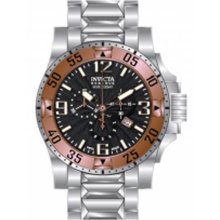 Invicta Men's Reserve Excursion Chronograph Stainless Steel Case and Bracelet Black Dial 10888