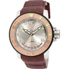 Invicta Men's Sea Hunter Stainless Steel Case Leather Strap Watch 1735