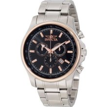 Invicta Mens Specialty Elegant Black Dial Swiss Chronograph Bracelet Watch