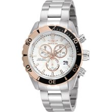 Invicta Men's Stainless Steel Case and Bracelet Silver Dial Day and Date 12859