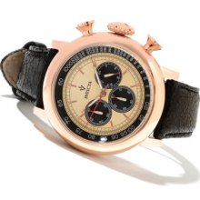 Invicta Men's Vintage Quartz Chronograph Stainless Steel Leather Strap Watch