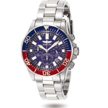 Invicta Sapphire Diver Chronograph Blue Dial Red/Blue Bezel Luminous