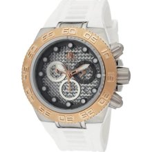 Invicta Subaqua Unisex Quartz Watch With White Dial Chronograph Display And White Bracelet 10862