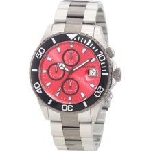 Invicta Watches Men's Pro Diver Chronograph Red Dial Two Tone Two Ton
