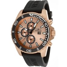 Invicta Watches Men's Specialty Chronograph Rose Gold Tone Dial Black
