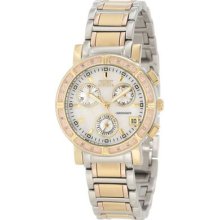 Invicta Womens Wildflower Diamond Accented Chronograph Tri Tone Bracelet Watch