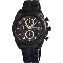 J Springs Mens Time Sculpture Chronograph Stainless Watch - Black Bracelet - Black Dial - JSPBFD070