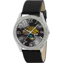 Jacksonville Jaguars Ladies Stainless Steel Analog Glitz Watch