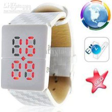 Japanese-inspired Red Led Digital Watch White