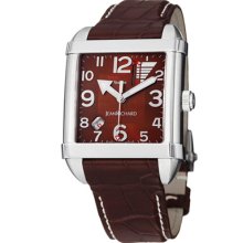 Jean Richard Watches Men's Paramount Square Automatic Brown Dial Brown